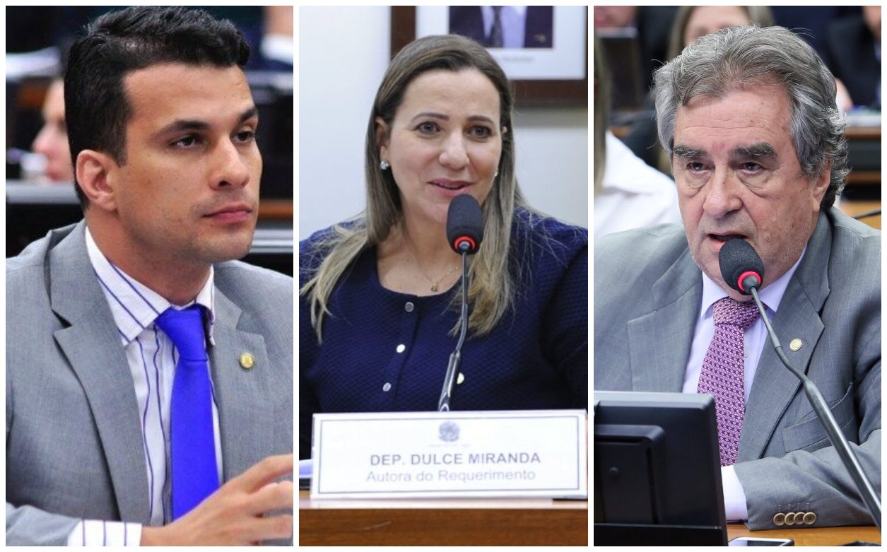 Senador Irajá Silvestre e os deputados federais Dulce Miranda e Célio Moura